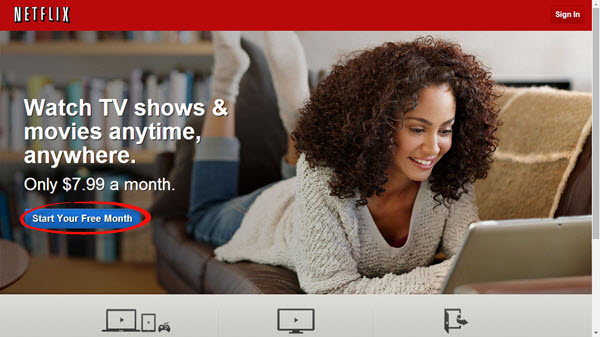 Página inicial da Netflix disponível com Getflix